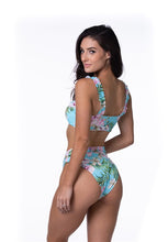 Load image into Gallery viewer, MINT TROPICAL FLORAL BIKINI SET
