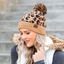 Load image into Gallery viewer, CC Leopard Pom Beanie
