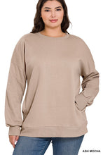 Load image into Gallery viewer, Plus long Sleeve Round Neck Sweatshirt
