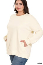 Load image into Gallery viewer, Plus long Sleeve Round Neck Sweatshirt
