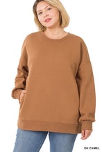 Load image into Gallery viewer, Plus long Sleeve Round Neck Sweatshirt
