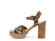 Load image into Gallery viewer, RAG&amp;CO CHYPRE HIGH HEELED BLOCK SANDAL IN TAN
