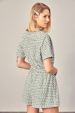 Load image into Gallery viewer, Collared Overlap Polka Dot Romper
