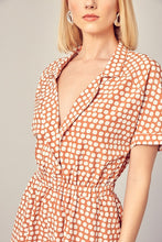 Load image into Gallery viewer, Collared Overlap Polka Dot Romper
