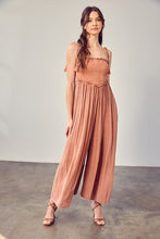 Load image into Gallery viewer, Front Chest V Line Smocked Jumpsuit
