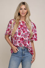 Load image into Gallery viewer, Flutter Sleeve Floral Top
