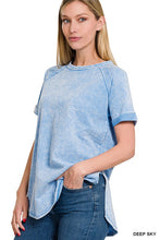 Load image into Gallery viewer, F/Terry Acid Wash Short Cuff Sleeve Pullover
