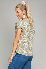 Load image into Gallery viewer, Ditsy Floral Print Butterfly Sleeve Blouse
