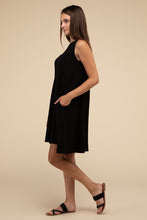 Load image into Gallery viewer, Sleeveless Flared Dress with Side Pockets
