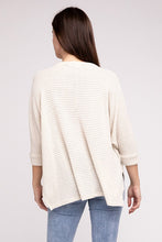 Load image into Gallery viewer, 3/4 Sleeve V-Neck Hi-Low Hem Jacquard Sweater
