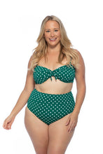 Load image into Gallery viewer, GREEN POLKA DOT HIGH WAIST BIKINI SET
