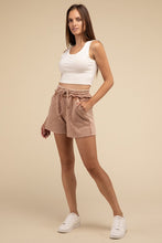 Load image into Gallery viewer, Acid Wash Fleece Drawstring Shorts with Pockets
