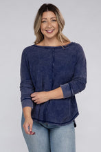 Load image into Gallery viewer, Plus Washed Baby Waffle Oversized Long Sleeve Top
