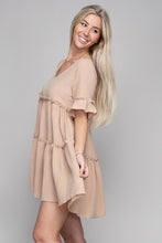 Load image into Gallery viewer, V neck Solid Ruffle Hem Dress
