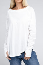 Load image into Gallery viewer, Cotton Raglan Sleeve Thumbhole Top
