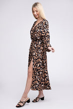 Load image into Gallery viewer, Wrap V Neck High Waist Midi Dress
