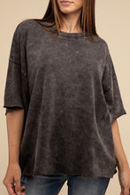 Load image into Gallery viewer, French Terry Washed Drop Shoulder Short Sleeve Top

