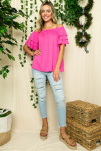 Load image into Gallery viewer, PLUS OFF SHOULDER TIERED RUFFLE TOP
