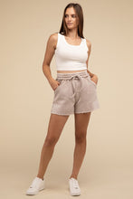 Load image into Gallery viewer, Acid Wash Fleece Drawstring Shorts with Pockets
