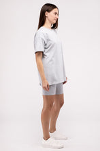 Load image into Gallery viewer, Cotton Round Neck Top &amp; Biker Shorts Set
