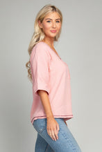 Load image into Gallery viewer, Pocket v neck top with contrast stitch
