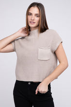 Load image into Gallery viewer, Mock Neck Short Sleeve Cropped Sweater
