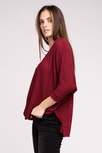 Load image into Gallery viewer, 3/4 Sleeve V-Neck Hi-Low Hem Jacquard Sweater
