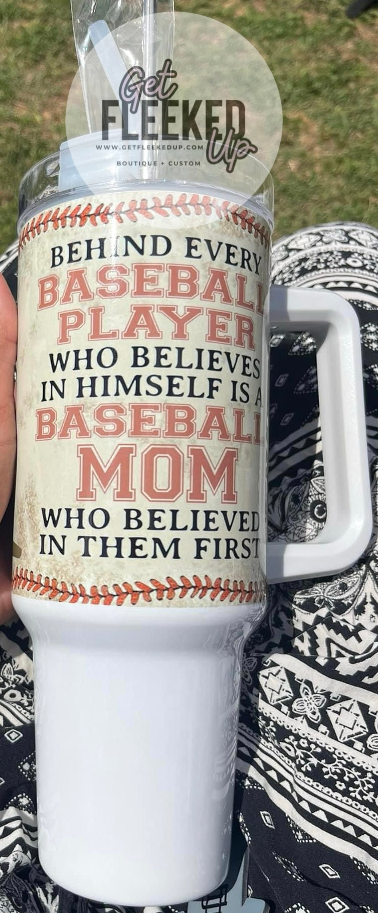 40oz Custom Baseball Mom Cup