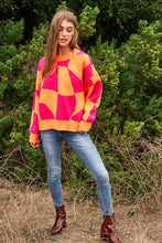 Load image into Gallery viewer, Multi Geo Checker Pullover Knit Sweater Top
