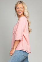 Load image into Gallery viewer, Pocket v neck top with contrast stitch
