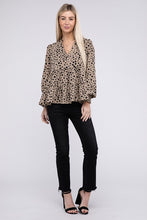 Load image into Gallery viewer, Leopard Print Ruffle Hem Blouse
