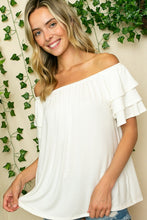 Load image into Gallery viewer, PLUS OFF SHOULDER TIERED RUFFLE TOP
