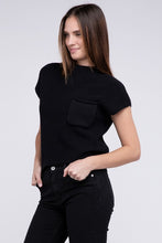 Load image into Gallery viewer, Mock Neck Short Sleeve Cropped Sweater
