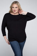 Load image into Gallery viewer, Plus Luxe Rayon Boat Neck 3/4 Sleeve Top
