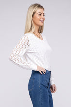 Load image into Gallery viewer, V Neck Lace Trim Top
