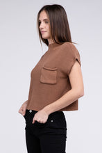 Load image into Gallery viewer, Mock Neck Short Sleeve Cropped Sweater
