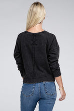 Load image into Gallery viewer, French Terry Acid Wash Boat Neck Pullover
