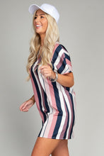 Load image into Gallery viewer, Multi striped print Tunic Dress
