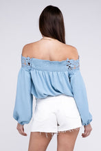 Load image into Gallery viewer, Lace Patchwork off-Shoulder Blouse
