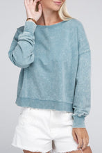 Load image into Gallery viewer, French Terry Acid Wash Boat Neck Pullover
