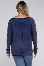 Load image into Gallery viewer, Plus Washed Baby Waffle Oversized Long Sleeve Top
