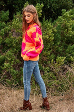 Load image into Gallery viewer, Multi Geo Checker Pullover Knit Sweater Top
