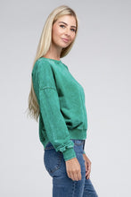 Load image into Gallery viewer, French Terry Acid Wash Boat Neck Pullover
