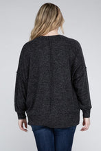 Load image into Gallery viewer, Plus Brushed Melange Drop Shoulder Sweater
