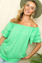 Load image into Gallery viewer, PLUS OFF SHOULDER TIERED RUFFLE TOP
